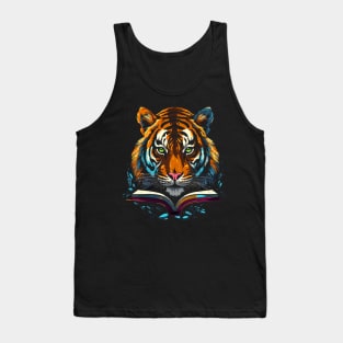 Siberian Tiger Reads Book Tank Top